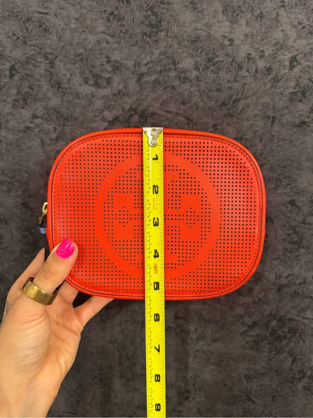 Tory Burch Perforated Double-T Cosmetic Clutch